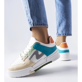 D/GMR Béžové a modré boty na platformě od Harter béžový 2