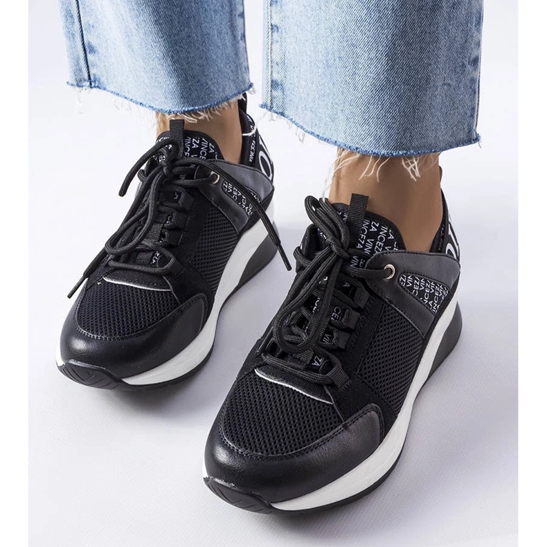 D/GMR Černobílé tenisky Vinceza černý 2