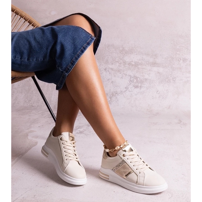 D/GMR Béžové tenisky zdobené kamínky Xarles 2 D/GMR Béžové tenisky zdobené kamínky Xarles 2