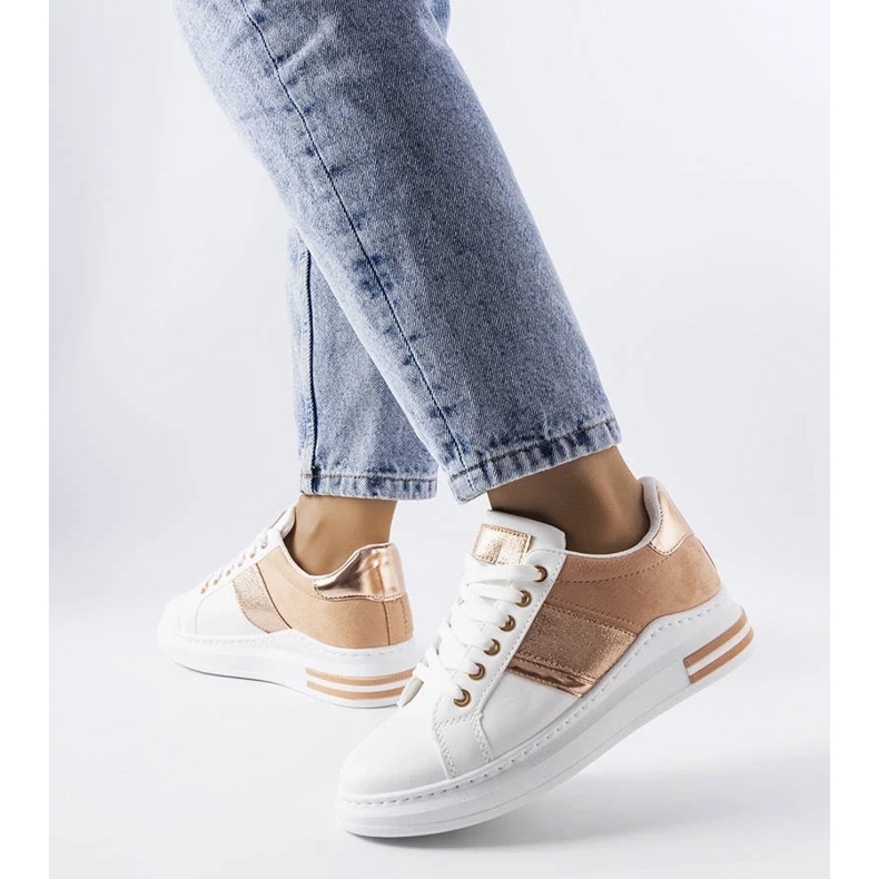 D/GMR Bílé tenisky s růžovými vsadkami od Deans 2