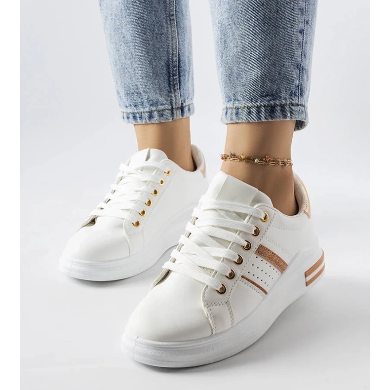 D/GMR Bílé tenisky na platformě Lanoie 1