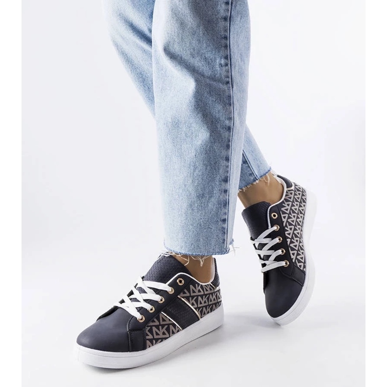 D/GMR Tmavě modré tenisky zdobené monogramem Bolduc 1