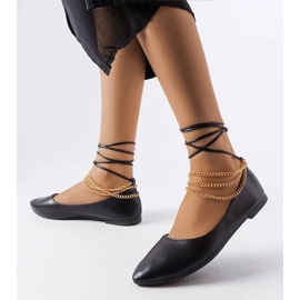 D/GMR Černé balerínky s ozdobnou sponou od Donat černá 1