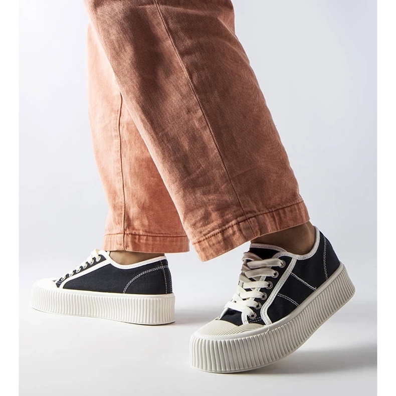 D/GMR Černé tenisky na platformě Castanthei černý 2