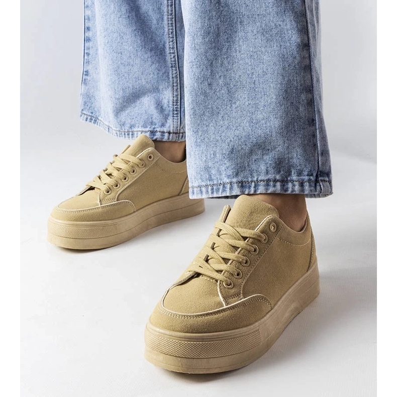 D/GMR Béžové tenisky na platformě od Amathymes béžový 1