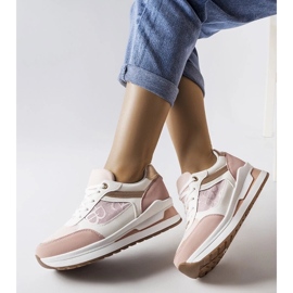 D/GMR Růžové tenisky se vzorovanou vsadkou od Genovesee růžový 1