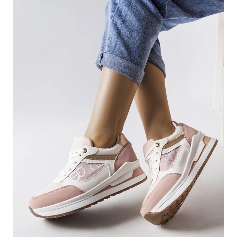 D/GMR Růžové tenisky se vzorovanou vsadkou od Genovesee růžový 1