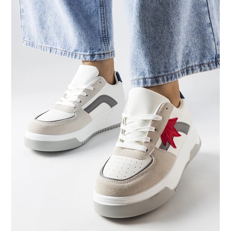 D/GMR Bílé tenisky s eko semišovou vložkou od Kollins bílý 1