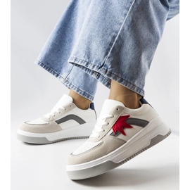 D/GMR Bílé tenisky s eko semišovou vložkou od Kollins bílý 2