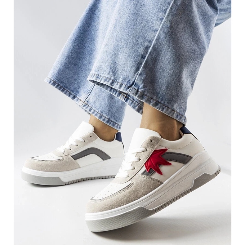 D/GMR Bílé tenisky s eko semišovou vložkou od Kollins bílý 2