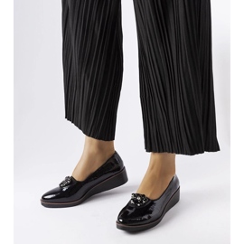 D/GMR Černé lakované balerínky se zdobením Mellori 2