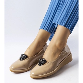 D/GMR Béžové lakované baleríny se zdobením Mellori béžový 1