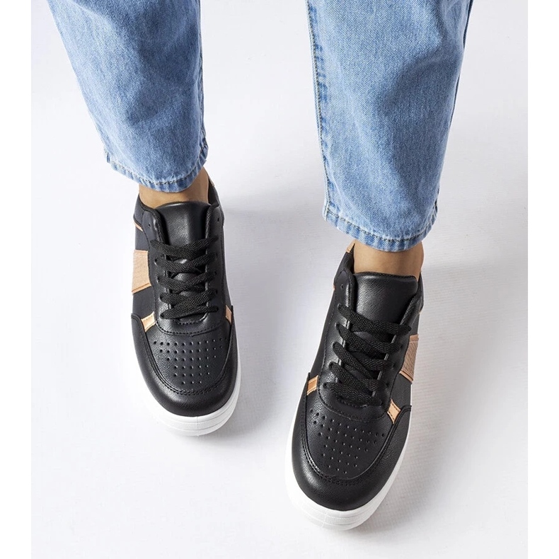 D/GMR Černozlaté sportovní tenisky od Parmy černá 2