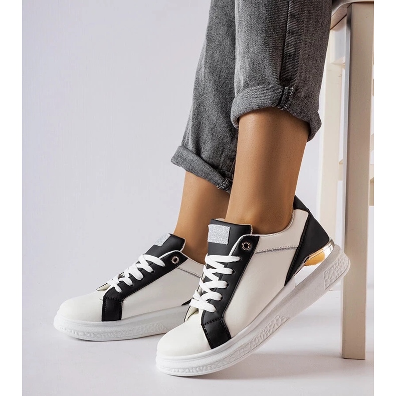 D/GMR Černobílé boty se stříbrným akcentem od Palais černá 2