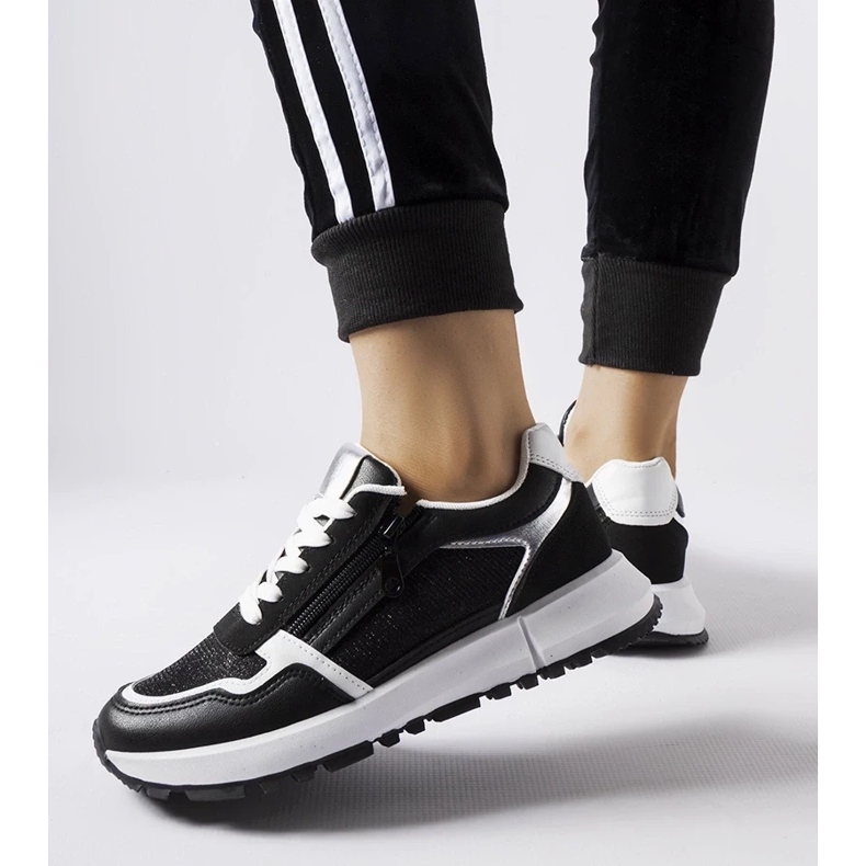 D/GMR Černé ozdobné tenisky Camuzzoni černá 2