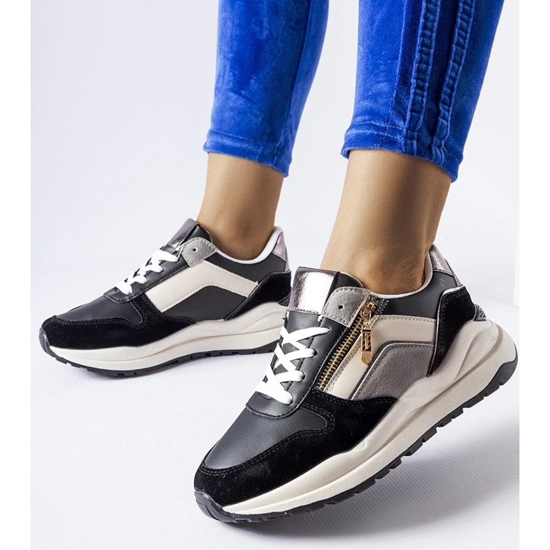 D/GMR Bílé a černé tenisky Cecchi černá 2