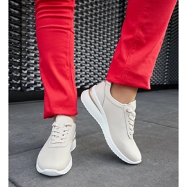 D/GMR Béžové kožené tenisky na klínku značky Federico béžový 2