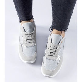 D/GMR Šedé třpytivé tenisky od Roganzuolo šedá 2