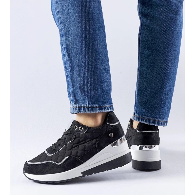 D/GMR Černé tenisky Pisignano na klínku černá 2 D/GMR Černé tenisky Pisignano na klínku černá 2