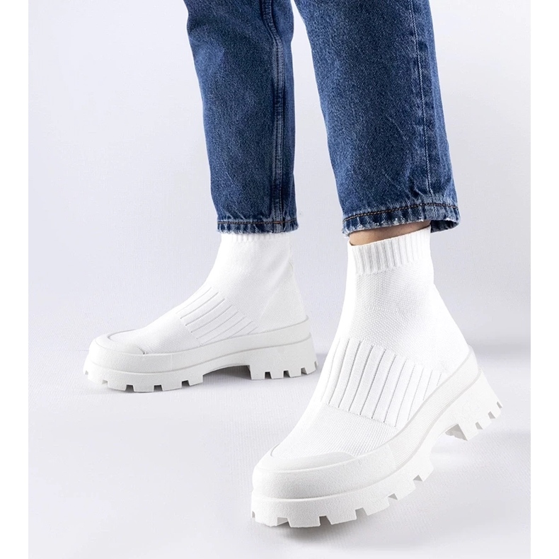 D/GMR Bílé tenisky s pružným svrškem Varden bílý 1