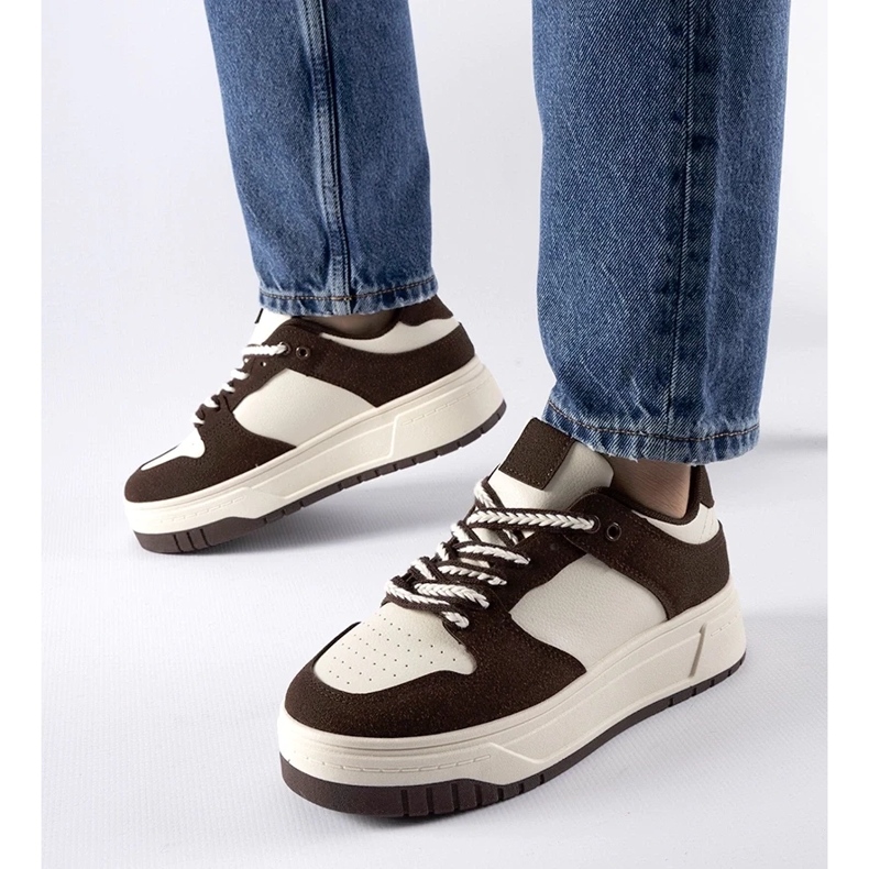 D/GMR Hnědé tenisky na platformě Crim hnědý 1