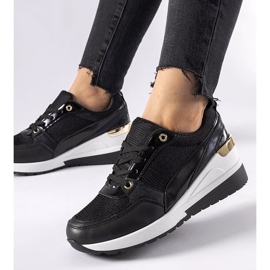 D/GMR Černé tenisky Gauvin na klínku černá 2