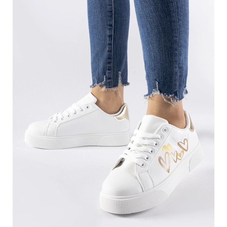 D/GMR Bílé a zlaté tenisky na platformě Montclair bílý 2