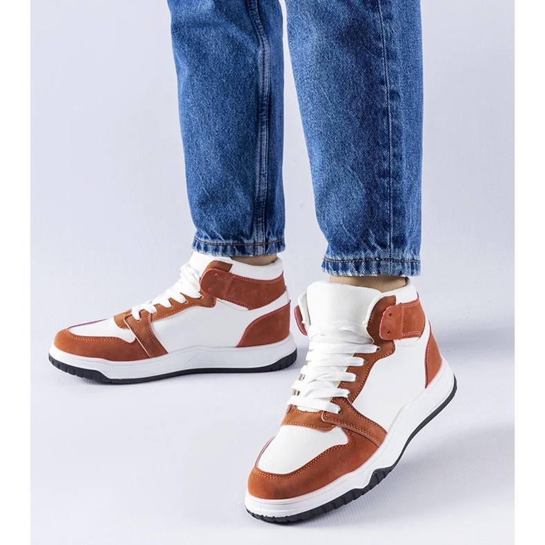 D/GMR Elizabethiny bílé a hnědé vysoké tenisky bílý 1