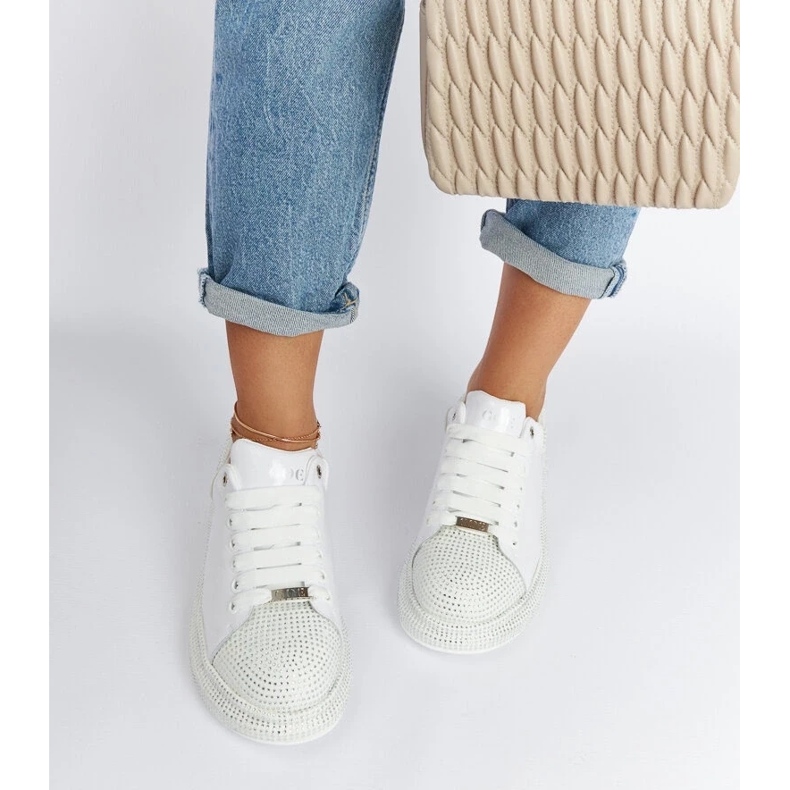 D/GMR Bílé tenisky s kamínky Goe NN2N4011 2