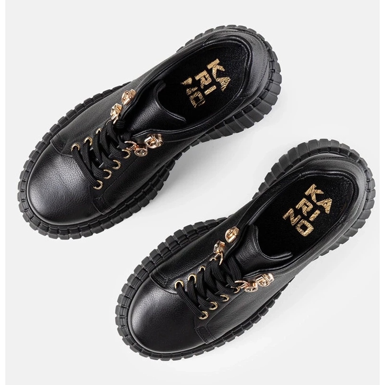 D/GMR Černé kožené tenisky na platformě Karino černá 2