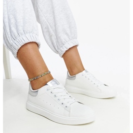 D/GMR Bílé a stříbrné tenisky na platformě Ariam bílý 1