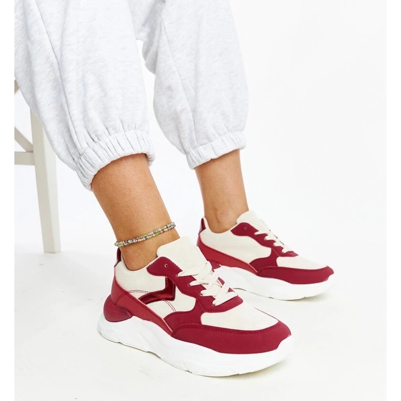 D/GMR Béžové a červené tenisky na platformě Nereida 2 D/GMR Béžové a červené tenisky na platformě Nereida 2