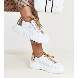 Tenisky bílé a zlaté kůže Atyaf bílý 2