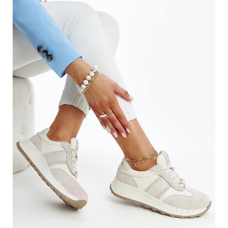 Šedé kožené tenisky značky Nahas šedá 1 Šedé kožené tenisky značky Nahas šedá 1