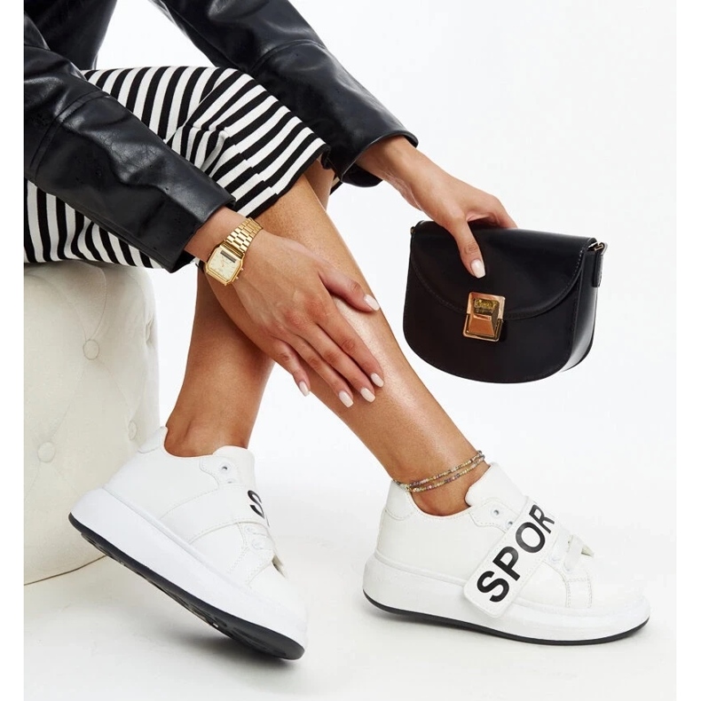 Bílé tenisky na platformě Ayna bílý 2