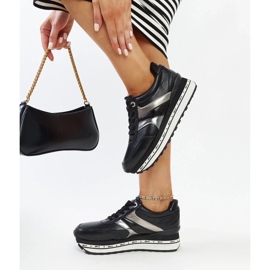 Černé tenisky na vysoké podrážce Mehari černý 2