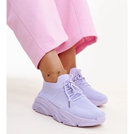 Fialové tenisky s masivní podrážkou Kassi fialový 1 Fialové tenisky s masivní podrážkou Kassi fialový 1