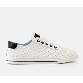 Dámské bílé perforované tenisky krajky -Up tenisky bílý 1 Dámské bílé perforované tenisky krajky -Up tenisky bílý 1