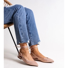 D/CEO Safinové šněrovací růžové balerínky s kamínky růžový 2