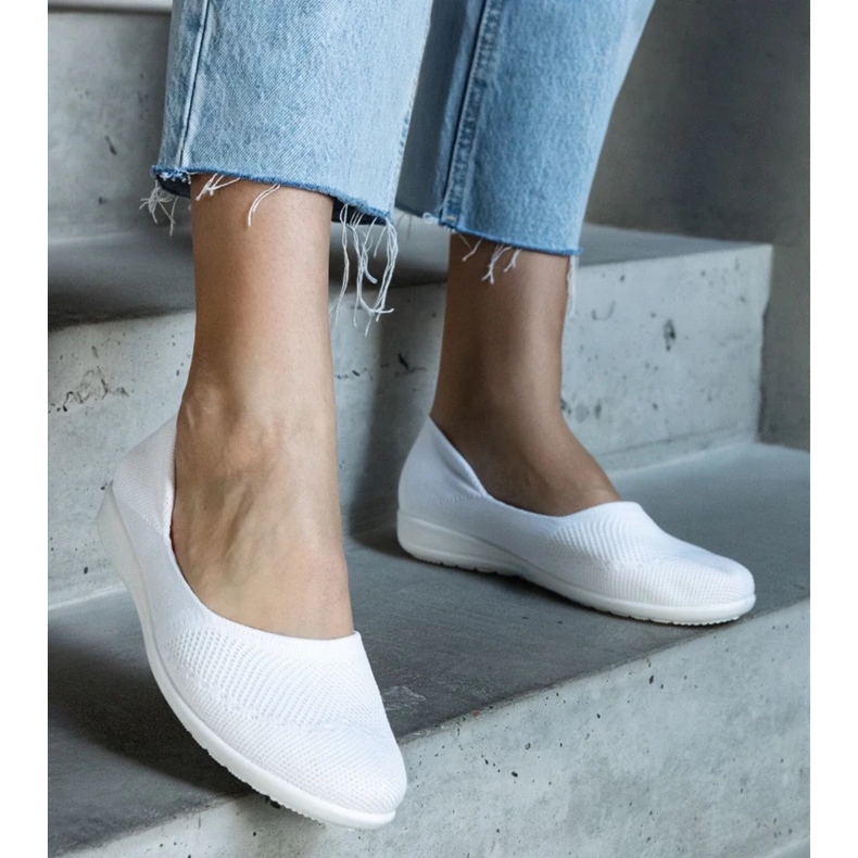 D/CEO Balerínky z bílé látky Provencher bílý 1