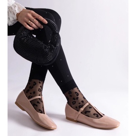 D/CEO Béžové lakované balerínky s páskem Marseille béžový 2