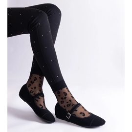 D/CEO Černé balerínky s matným povrchem, zapínání na přezku Longhola černá 1