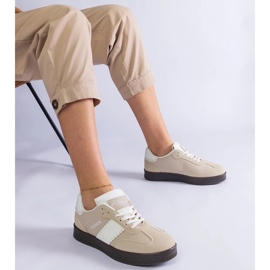 D/CEO Béžové tenisky na platformě s prošíváním Puente béžový 1
