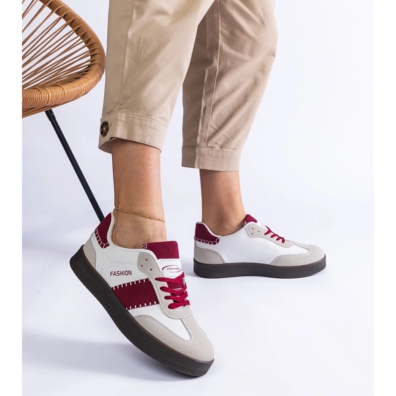 D/CEO Burgundské tenisky na platformě pro šití Puente červené 2