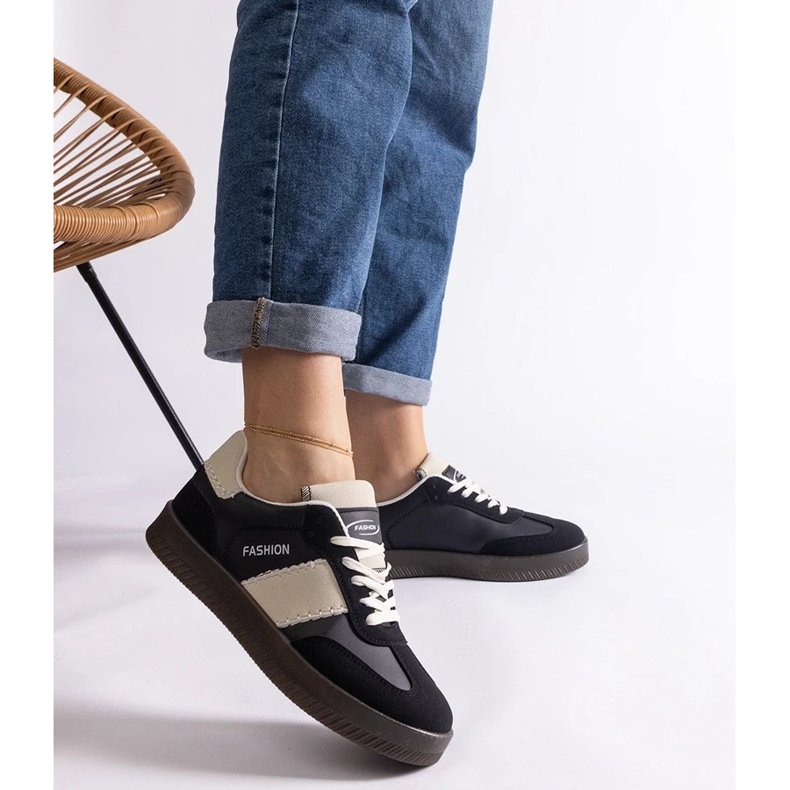 D/CEO Černé tenisky na platformě s prošíváním Puente černá 2