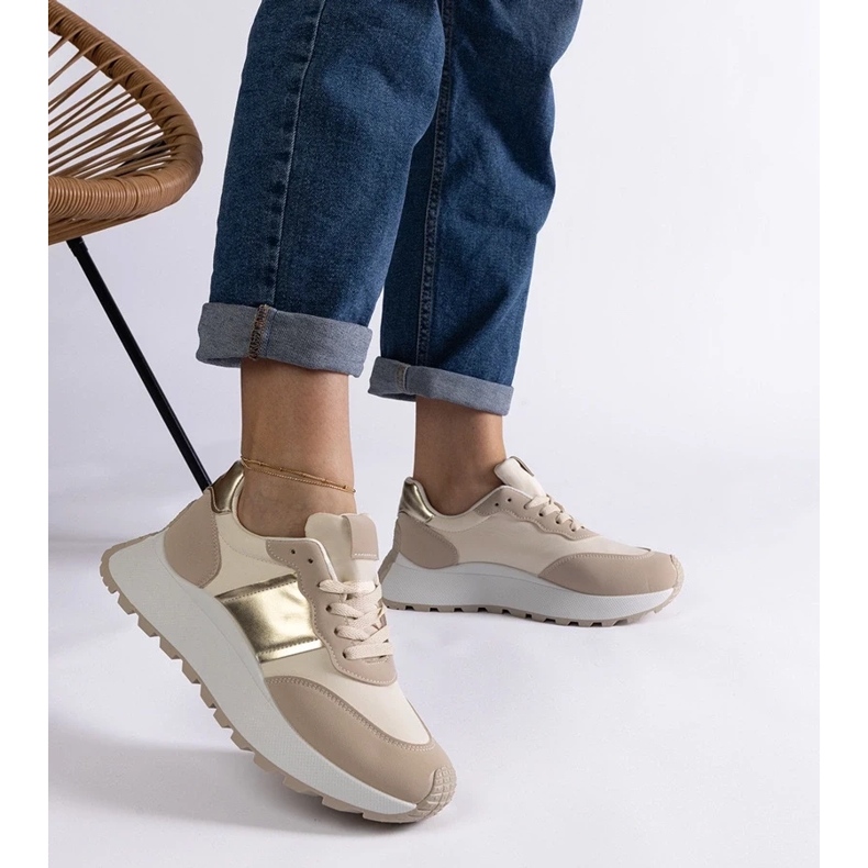 D/CEO Béžové tenisky na platformě Cremorna béžový 2