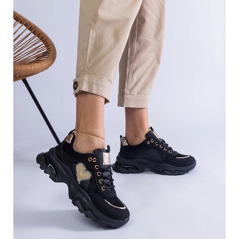 D/CEO Černé tenisky na platformě se srdcem Martinez černá 2