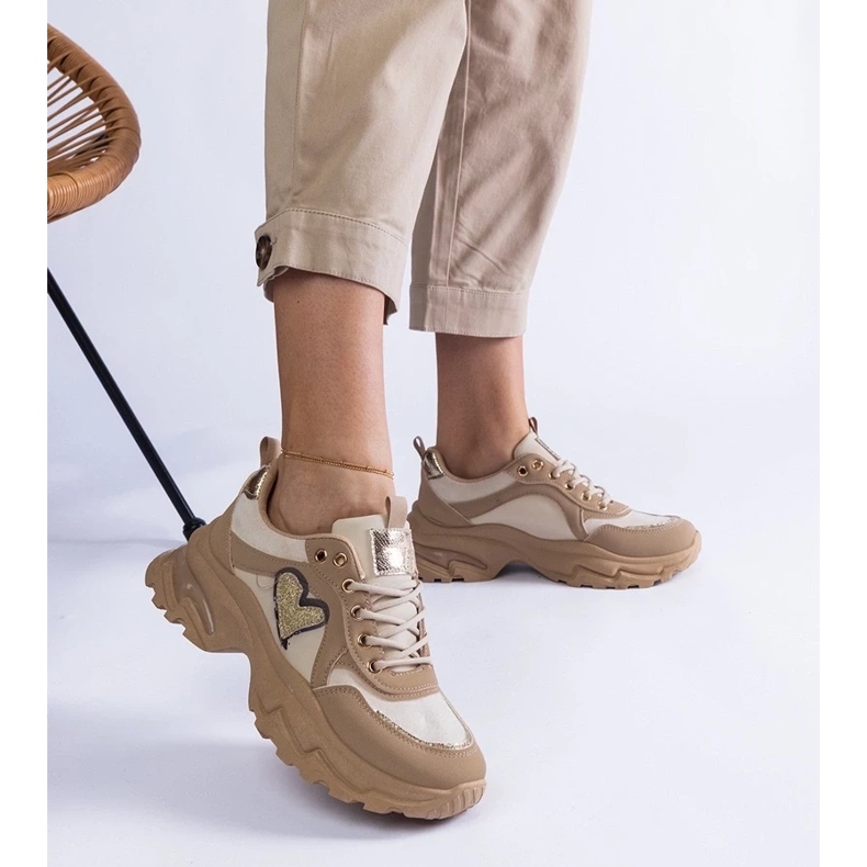 D/CEO Hnědé tenisky na platformě se srdcem Martinez hnědý 2