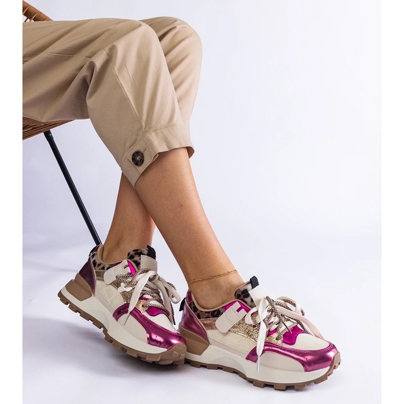 D/CEO Růžové tenisky zdobené motivem zvířat Soria růžový 1