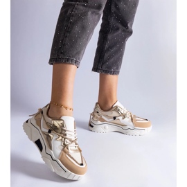 D/CEO Béžové tenisky zdobené zirkonovou šňůrkou Valdez béžový 2